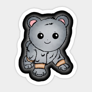 Cute Silver Baby Bear Sticker